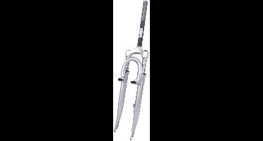 Verende voorvork 28" met 1" vorkbuis - V-brake nokken - zilver