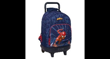 Schoolrugzak met Wielen Spider-Man Blauw 33 x 45 x 22 cm