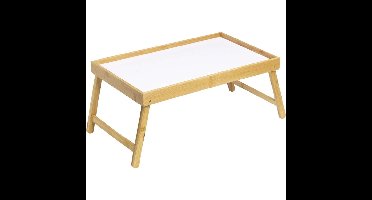 Bamboe Inklapbaar Dienblad 50x30 cm Bruin/Wit