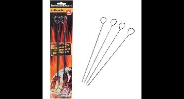 BBQ Collection Barbecuespies 24 cm 4 Stuks RVS