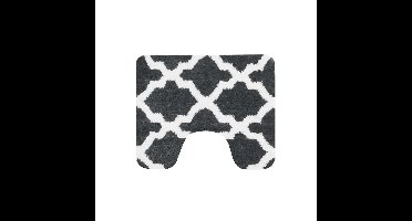 Dutch House Toulon Toiletmat 60x50 cm Antraciet/Wit
