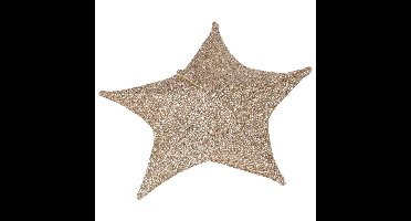 Decoratie Stoffen Kerstster 50 cm met 30 LEDs Goud