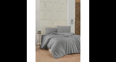 Beddengoedset - 1 dekbedovertrek 220 x 240 cm + 2 kussenslopen 60 x 60 cm - 100% versterkt katoen - Grijs