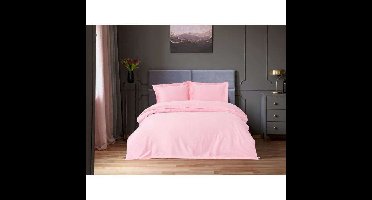 Beddengoedset - 1 dekbedovertrek 220 x 240 cm + 2 kussenslopen 60 x 60 cm - 100% katoen satijn - Roze