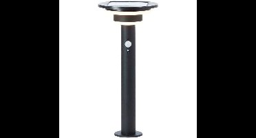 Buitenterminal - BRILLIANT - GARVINA - LED en solar - Bewegingsmelder - Roestvrij staal en kunststof - 4 W - Zwart