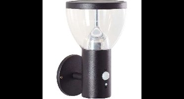Buitenwandlamp - BRILLIANT - TULIP - LED en solar - Bewegingsmelder - Roestvrij staal en kunststof - 4 W - Zwart