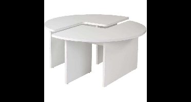Salontafel - MOIRA - Rond - Natuurlijk Wit - 90 x 90 x 41 cm