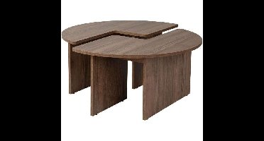 Salontafel - MOIRA - Rond - Walnoot - 90 x 90 x 41 cm