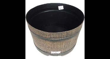 Wateropvangbak in de vorm van een ton - NATURE - 50 liter - Bruin rotatiegegoten PE