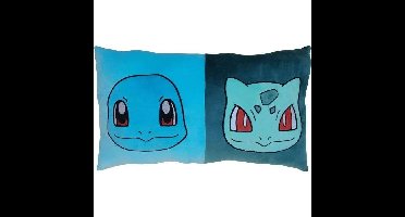 Dubbelzijdig kussen - Vierkant - POKEMON - Pikachu en Starter - Microvezel - 60 x 40 cm