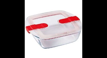 PYREX - COOK & HEAT - Vierkante glazen doos met deksel 20 * 17 cm