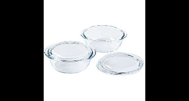 Set van 2 ovenschalen - PYREX - Glas - Rond - 2,3 L