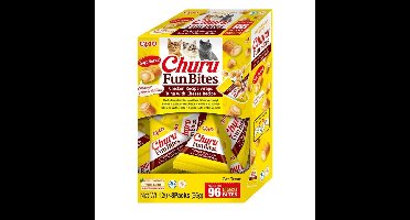 INABA Churu Fun Bites Chicken, tuna and cheese - Kattensnoepje - 8x12g