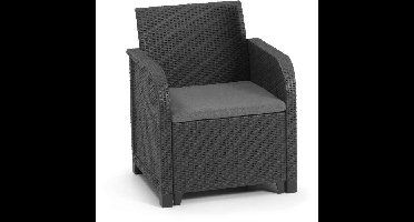 ALLIBERT by KETER - SanRemo fauteuil - imitatie gevlochten rotan - grafietgrijs