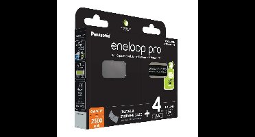 Oplaadbare batterijen PANASONIC ENELOOP PRO AA 2500 mAh 4 szt + doos (BK-3HCDE/4CP+CASE)