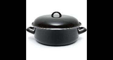 CasaLupo Emaille Braadpan 22 cm Zwart