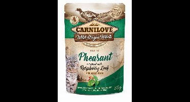 CARNILOVE CAT POUCH Nat kattenvoer Fazant, Frambozenblad 85 g