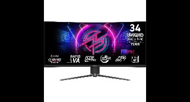 MSI MPG 346CQRF X24 computer monitor 86,4 cm (34") 3440 x 1440 Pixels UltraWide Quad HD Zwart