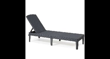 ALLIBERT JAIPUR ligstoel - 4 posities - imitatie van geweven hars - grafiet