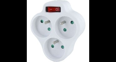 Domino 3x16A - CHACON - Driehoek met schakelaar - Wit