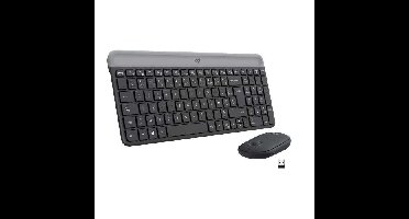 Logitech - MK470 Ultraslank draadloos toetsenbord + muis en stil draadloos systeem - Compacte en platte lay-out - 2,4 GHz USB-ontvanger
