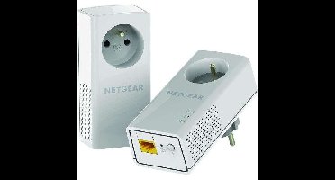 NETGEAR Pack van 2 adapters 2000 Mbit / s - 2 poorten 10/100/1000 RJ45 - Met geïntegreerde plug PLP2000-100FRS
