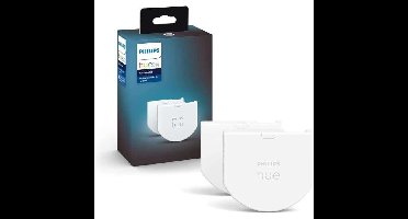 Philips Hue Wall Switch Module, 2, White Pack werkt met Alexa, Google Assistant en Apple HomeKit