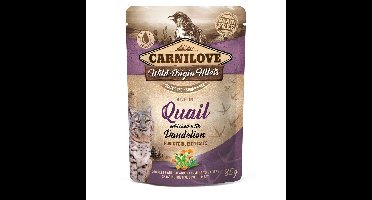 CARNILOVE CAT POUCH Nat kattenvoer Kwartel, Taraxacum 85 g