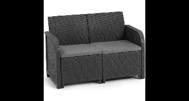 Allibert van KETER - Sanremo - tuinbank - in gevlochten hars met rotanlook - grafietgrijs