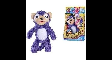 Smoby - Screamerz - Leuke interactieve knuffel - Aap - 28 cm - Geluiden bij schudden of indrukken van de knop