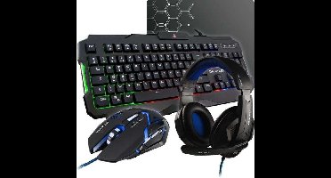 HET G-LAB COMBO ARGON-toetsenbord FR Prestaties met achtergrondverlichting + Muiscoating Soft-Touch + Helm KORP 100 + Antislipmat