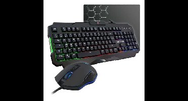 HET G-LAB COMBO HELIUM-toetsenbord FR Prestaties met achtergrondverlichting + Comfortmuis + Oortelefoon + Antislipmat