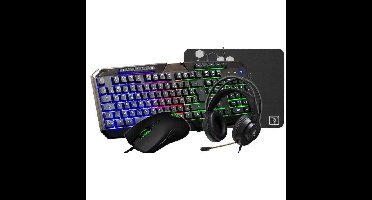 4-in-1 gamerpakket - The G-Lab - COMBO NATRIUM - Bekabelde muis - Bedraad toetsenbord - Bekabelde hoofdtelefoon - Muismat