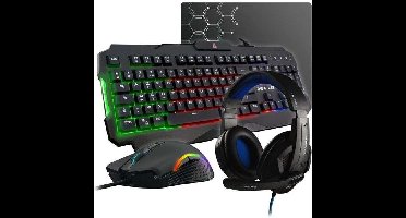 THE G-LAB Gaming Argon Combo-kaliber + muis en tapijt + headset - KEYZ 120 FR, KULT 130, KORP 150, PAD - NL