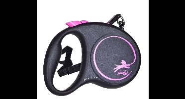 Flexi Black Design S 5 m Geel Hond Intrekbare riem