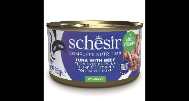 SCHESIR Tuna with beef in jelly - nat kattenvoer - 85g