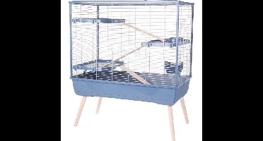 Verhoogde knaagdierenkooi - ZOLUX - Néolife - 3 niveaus voor konijnen - 99 x 54 x 114 cm - Blauw