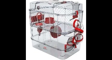 ZOLUX Kooi op 2 verdiepingen voor hamsters, muizen en gerbils - Rody3 duo - L 41 xd 27 xh 40,5 cm - Grenadine