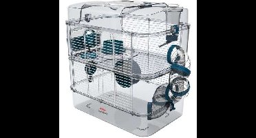 ZOLUX Kooi op 2 niveaus voor hamsters, muizen en gerbils - Rody3 duo - L 41 xd 27 xh 40,5 cm - Blauw