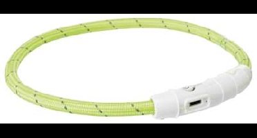 TRIXIE LICHTGEVENDE HALSBAND HOND FLASH USB TPU / NYLON GROEN