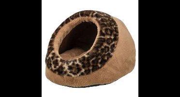 TRIXIE KATTENMAND IGLO LEO SOFT PLUCHE BRUIN / PANTERPRINT