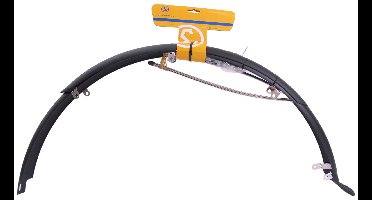 Spatbordset 28" kunststof 50 mm compleet met stangenset - mat zwart
