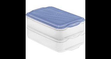 Rotho RONDO Vleeswarendoos 2x1.35L Horizon Blauw/Transparant