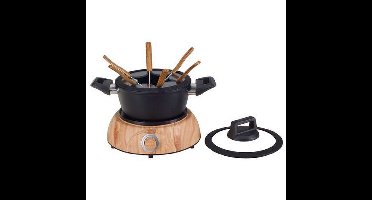 Nouvel WOOD 6-Persoons Fondueset Zwart/Hout