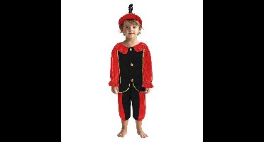 Pietenpak 98-104 Zwart/Rood