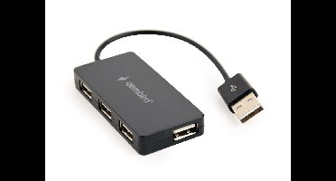 Gembird UHB-U2P4-04 interface hub USB 2.0 480 Mbit/s Zwart