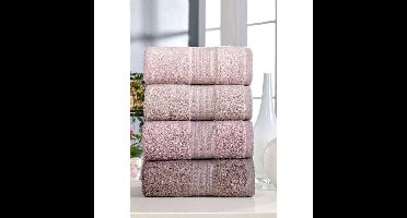 Set van 4 handdoeken - 50 x 85 cm - Poeder