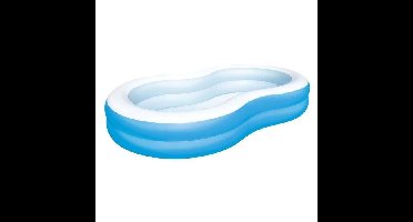 Opblaasbaar zwembad - Bestway - Big Lagoon - 262 x 157 x 46 cm - blauw en wit - voor kinderen