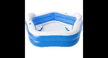 BESTWAY Achthoekig opblaasbaar zwembad met zitjes en hoofdsteun 213 x 206 x 69 cm