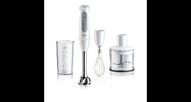 Staafmixer - BRAUN - MultiQuick 5 - 1000 W - 21 snelheden - 600 ml maatbeker - Minihakmolen - Garde - Wit